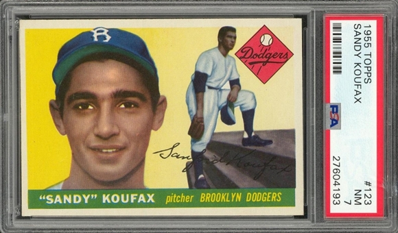 1955 Topps #123 Sandy Koufax Rookie Card – PSA NM 7